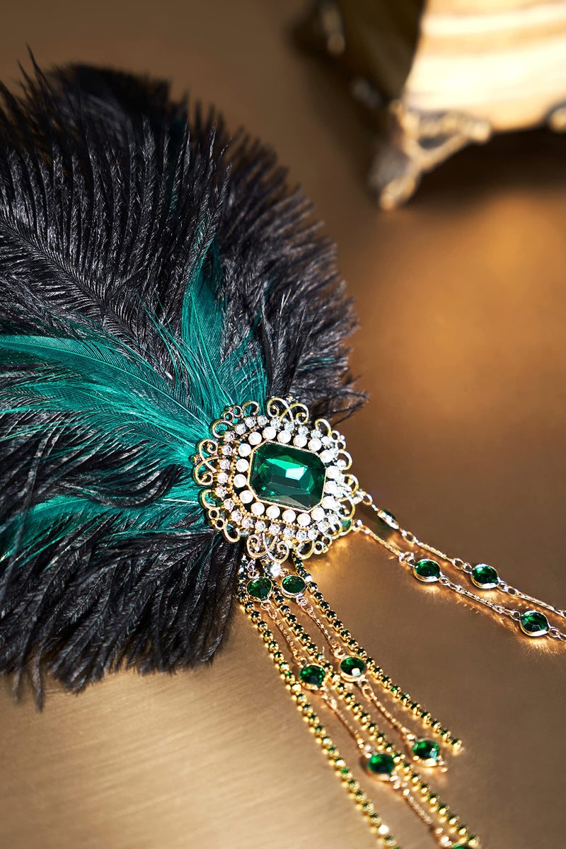 BABEYOND 1920s Flapper Gatsby Headband Roaring 20's Party Headpiece (Green) - Image 3