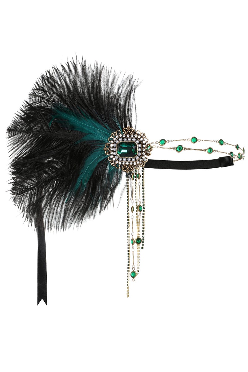 BABEYOND 1920s Flapper Gatsby Headband Roaring 20's Party Headpiece (Green) - Image 5