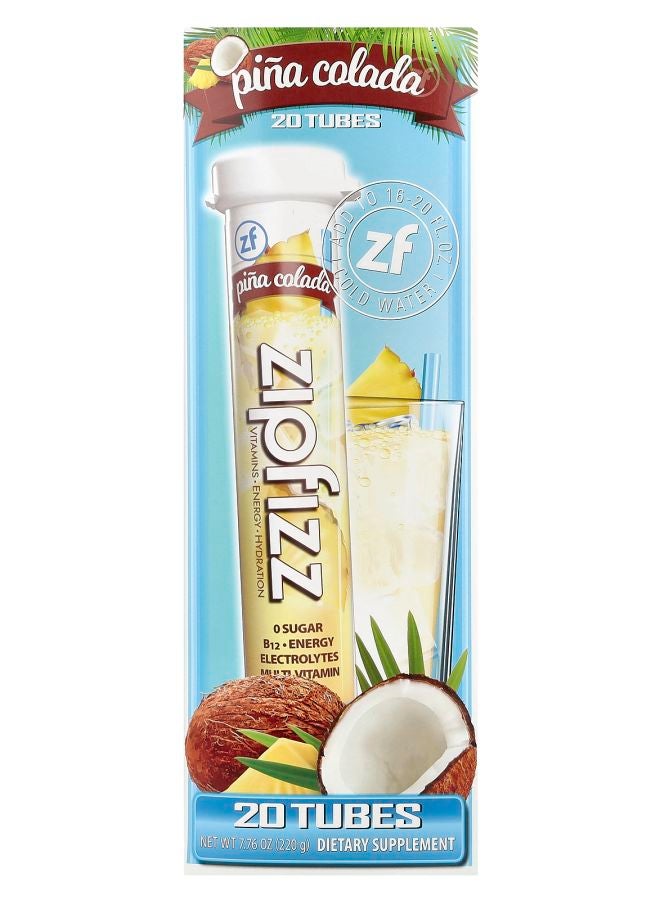 Zipfizz Pina Colada 20 Tubes 0.39 oz (11 g) Each - Image 1