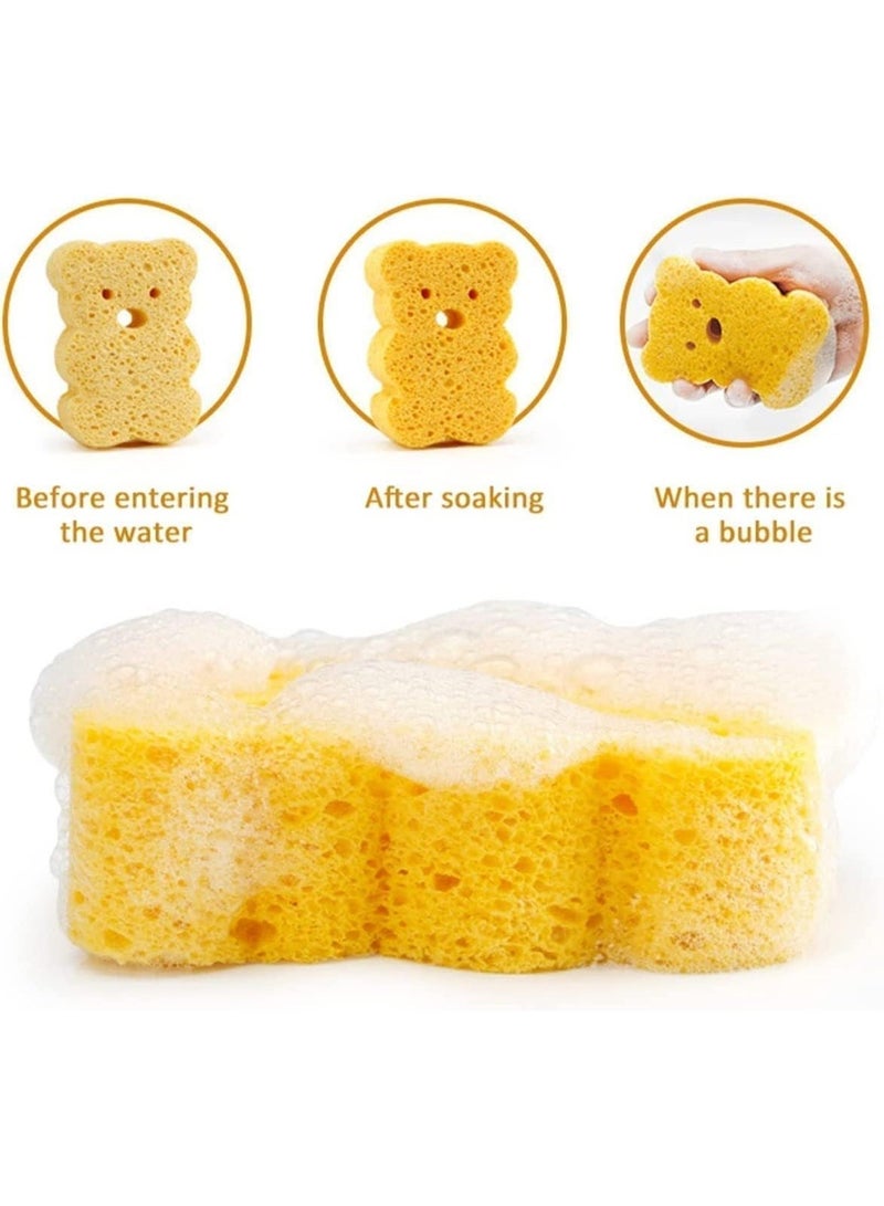 4 Pack Baby Bath Sponge, Cute Shapes Natural Kids Bath Sponges, Shower Sponges for Cleaning Exfoliating Body Sponge, Soft Absorb Water, Mild and Non Irritating, for Infants, Newborns, Toddlers - Image 5