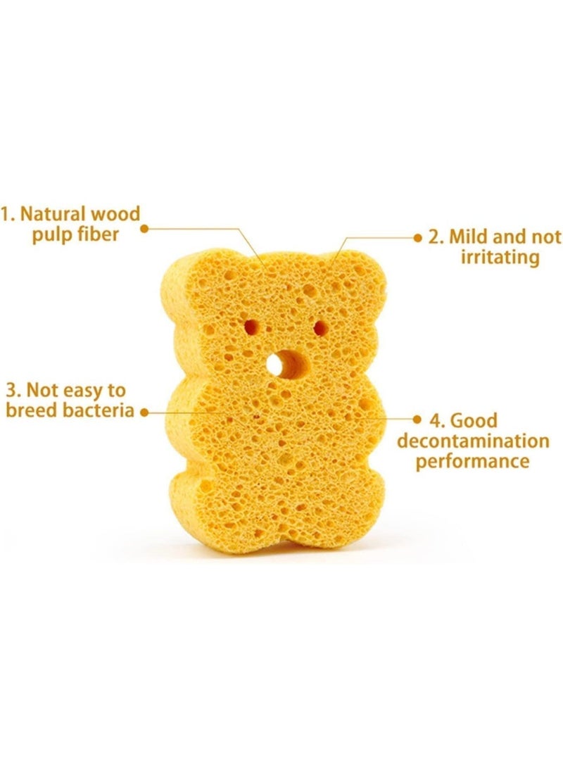 4 Pack Baby Bath Sponge, Cute Shapes Natural Kids Bath Sponges, Shower Sponges for Cleaning Exfoliating Body Sponge, Soft Absorb Water, Mild and Non Irritating, for Infants, Newborns, Toddlers - Image 4