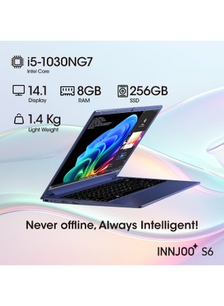 لاب توب S6 AI بشاشة 14.1 بوصة، معالج Core i5-1030G7، ذاكرة وصول عشوائي (رام) سعة 8 جيجابايت، قرص اس اس دي سعة 256 جيجابايت، نظام التشغيل ويندوز11، يدعم اللغة الإنجليزية/العربية، أزرق الإنجليزية/العربية - view 2