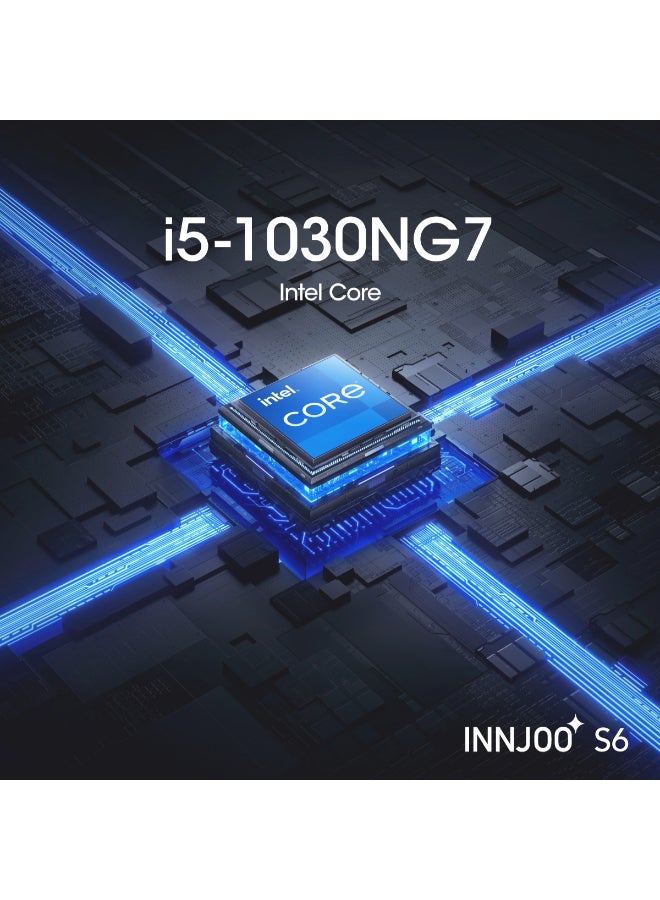 إنجو لاب توب S6 AI بشاشة 14.1 بوصة، معالج Core i5-1030G7، ذاكرة وصول عشوائي (رام) سعة 8 جيجابايت، قرص اس اس دي سعة 256 جيجابايت، نظام التشغيل ويندوز11، يدعم اللغة الإنجليزية/العربية، أزرق الإنجليزية/العربية - Image 5
