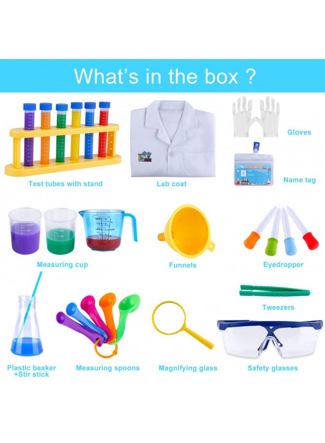 INNOCHEER طقم تجارب علمية للأطفال من INNOCHEER مع معطف مختبر وملابس تنكرية لعالم، ألعاب تمثيل وهدايا للأولاد والبنات من عمر 6 سنوات فما فوق، حفلات عيد الميلاد وأعياد الميلاد. - Image 2