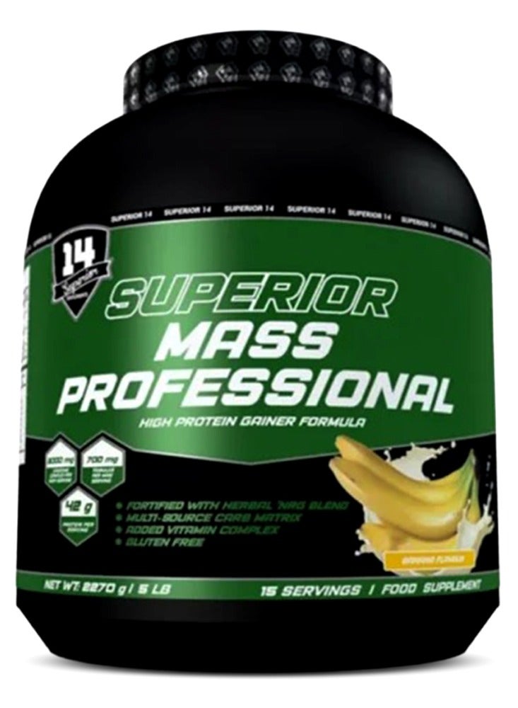 Mass Professional, Banana Flavor, 5 LB – Advanced Mass Gainer with Multi-Source Carbohydrate & Protein Matrix for Muscle Growth & Recovery