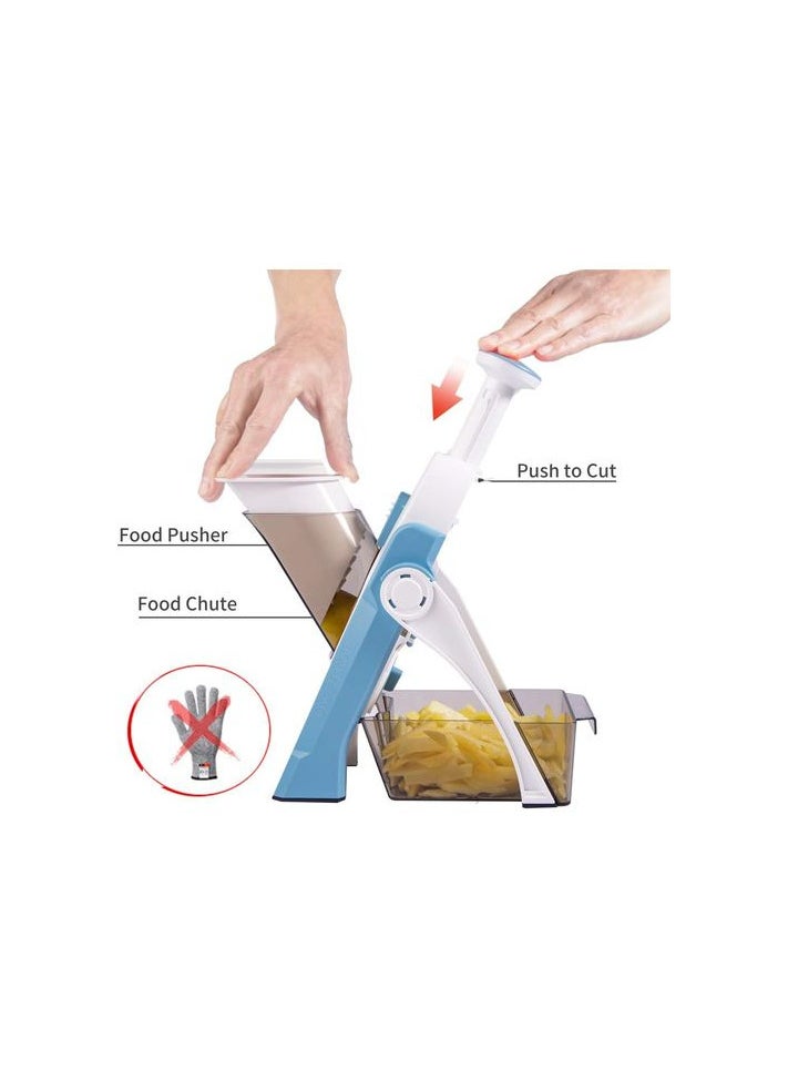 Generic - Mandoline Slicer 5 In 1 Vegetable Cutter, Strips Julienne Dicer Adjustable - Image 1