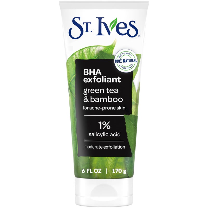 St. Ives Blackhead Clearing Face Scrub, Clears Blackheads & Unclogs Pores, Green Tea & Bamboo, Salicylic Acid Acne Treatment Facial Scrub, Moderate Exfoliator Skin Care with Natural Exfoliants 6 oz - Image 1