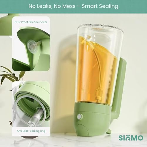 SIGMO 2-in-1 Glass Oil Sprayer & Dispenser Bottle (500ml) | Leak-Proof Non-Drip Cooking Oil Bottle for Spraying & Pouring | Refillable Glass Dispenser for Healthy Cooking & Frying (Green) - Image 3