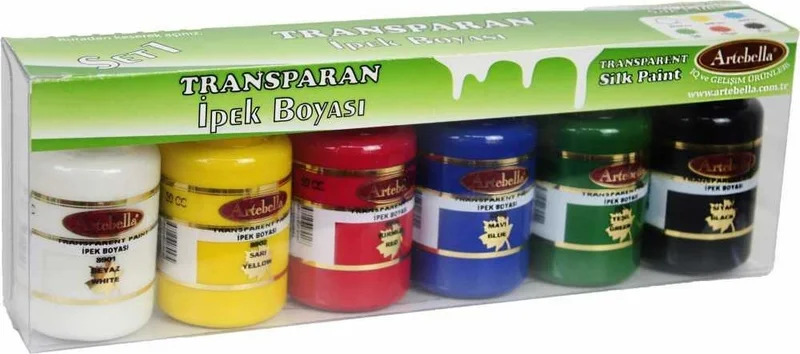 Artebella ABSTİ001 Transparent Silk Dye 50 cc Set of 6
