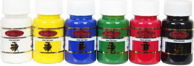 Artebella ABSTİ001 Transparent Silk Dye 50 cc Set of 6