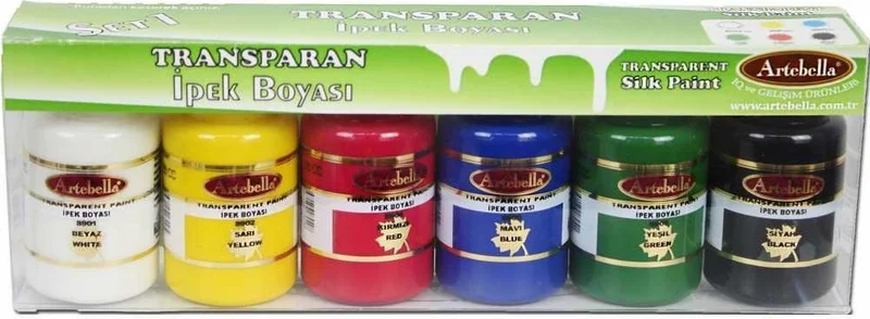 Artebella ABSTİ001 Transparent Silk Dye 50 cc Set of 6