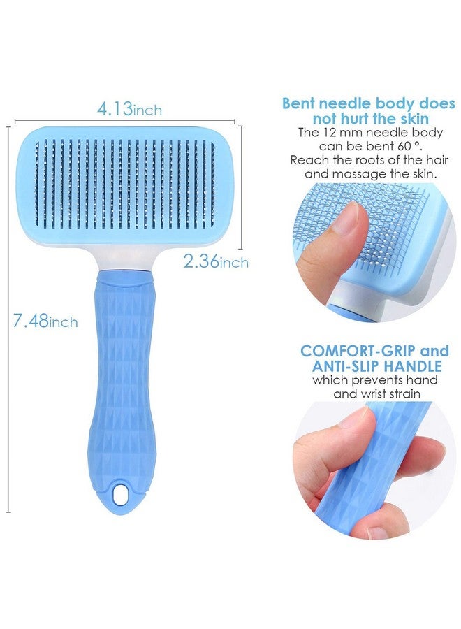 فرشاة شعر الحيوانات الأليفة - فرشاة تساقط الشعر والعناية به مع مشط شعر ناعم ذو شعيرات طويلة للغاية مثالي لإزالة الشعر العائم والفراء المتساقط والتشابك بسهولة - متعدد الألوان (عبوة من قطعة واحدة) - Image 3