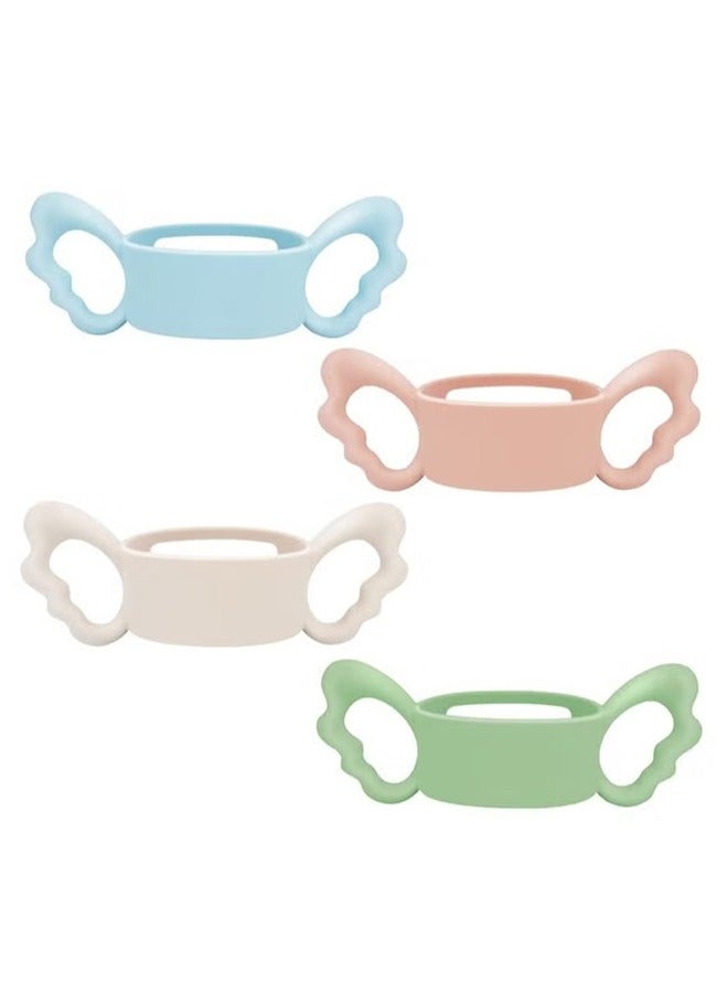 مقابض رضاعات الأطفال ، مقبض سيليكون واسع الرقبة لزجاجة NUK / Avent / Dr Browns / Hegen وغيرها من رضاعات الأطفال ذات الرقبة العريضة مقاس 6-7 سم ، لإمساك الطفل (4 عبوات) - Image 1