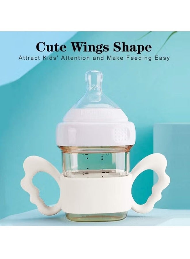 مقابض رضاعات الأطفال ، مقبض سيليكون واسع الرقبة لزجاجة NUK / Avent / Dr Browns / Hegen وغيرها من رضاعات الأطفال ذات الرقبة العريضة مقاس 6-7 سم ، لإمساك الطفل (4 عبوات) - Image 2