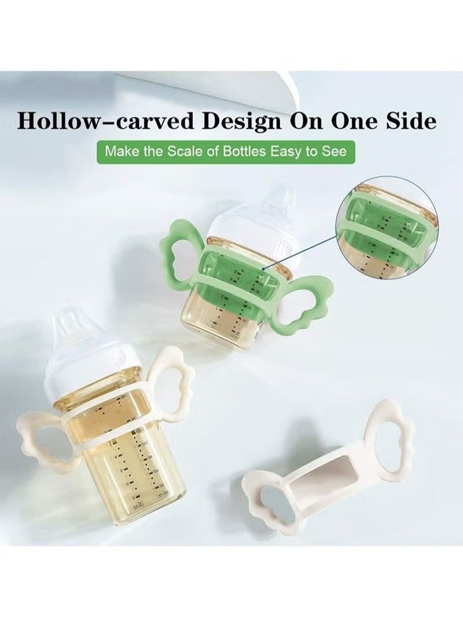 مقابض رضاعات الأطفال ، مقبض سيليكون واسع الرقبة لزجاجة NUK / Avent / Dr Browns / Hegen وغيرها من رضاعات الأطفال ذات الرقبة العريضة مقاس 6-7 سم ، لإمساك الطفل (4 عبوات) - Image 5