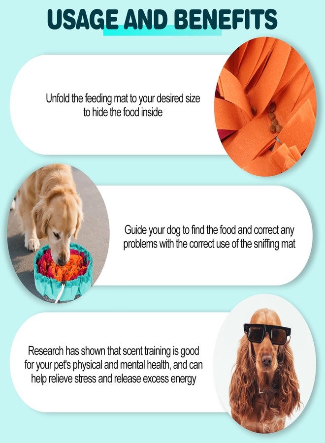 Daxguard Snuffle Mat for Dogs- Boredom Relief Snuffle Mat, Dog Educational Toys, Portable for Indoor & Outdoor Use, Encourages Natural Foraging Skills for Cats, Rabbits & Dogs（Rose Red Orange - Image 2