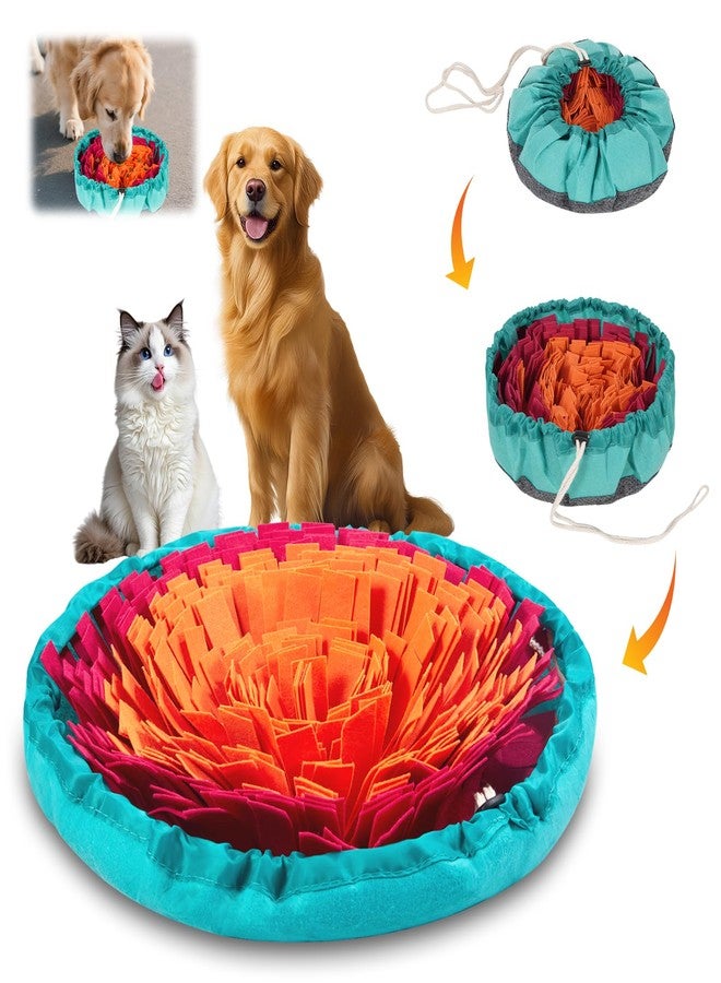 Daxguard Snuffle Mat for Dogs- Boredom Relief Snuffle Mat, Dog Educational Toys, Portable for Indoor & Outdoor Use, Encourages Natural Foraging Skills for Cats, Rabbits & Dogs（Rose Red Orange - Image 1