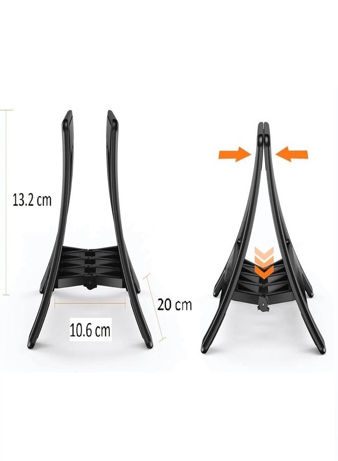 Kriva Multifunctional Storage Rack | Stable and Automatic Locking with Automatic Storage Saves Space | Vertical Stand Holder for Laptop Tablets Books Kitchenware Cutting Board Holder (Black) - Image 2
