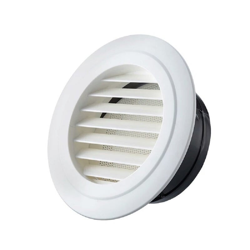 Generic OOPPEN 200mm Diameter Round Air Vent Grille Cover Louver Ventilation Cover in Premium ABS with Anti Insect Mesh for 8’’ ducting  - Image 1