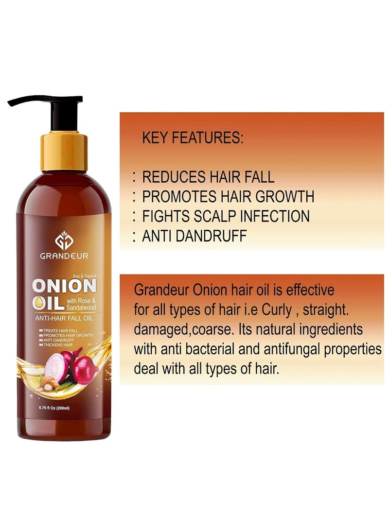 جراندور زيت شعر الحبة السوداء والبصل جراندور لنمو الشعر مع البصل 200 مل - Image 4