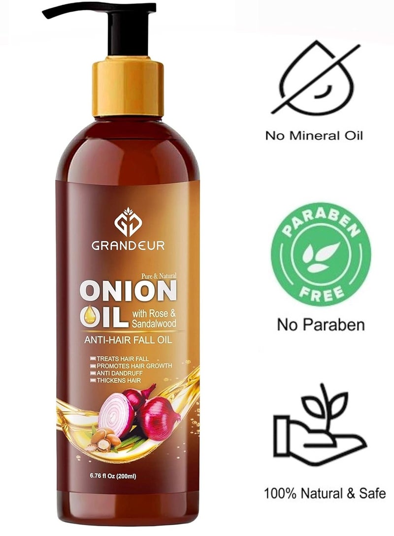 جراندور زيت شعر الحبة السوداء والبصل جراندور لنمو الشعر مع البصل 200 مل - Image 3