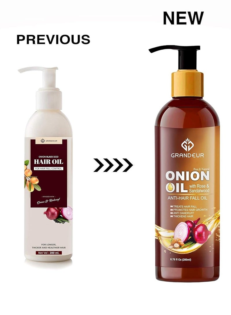 جراندور زيت شعر الحبة السوداء والبصل جراندور لنمو الشعر مع البصل 200 مل - Image 2