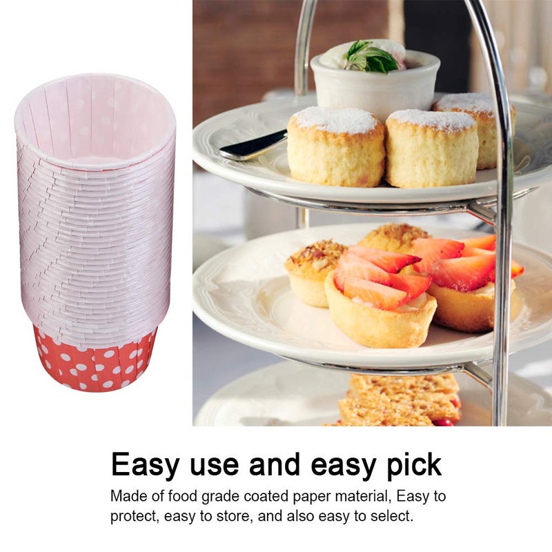 Red Wave Point Mini Cupcake Liners 100 Food Grade Baking Cups Muffin Cases - Image 4