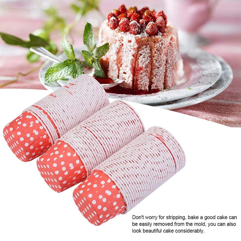 Red Wave Point Mini Cupcake Liners 100 Food Grade Baking Cups Muffin Cases - Image 3