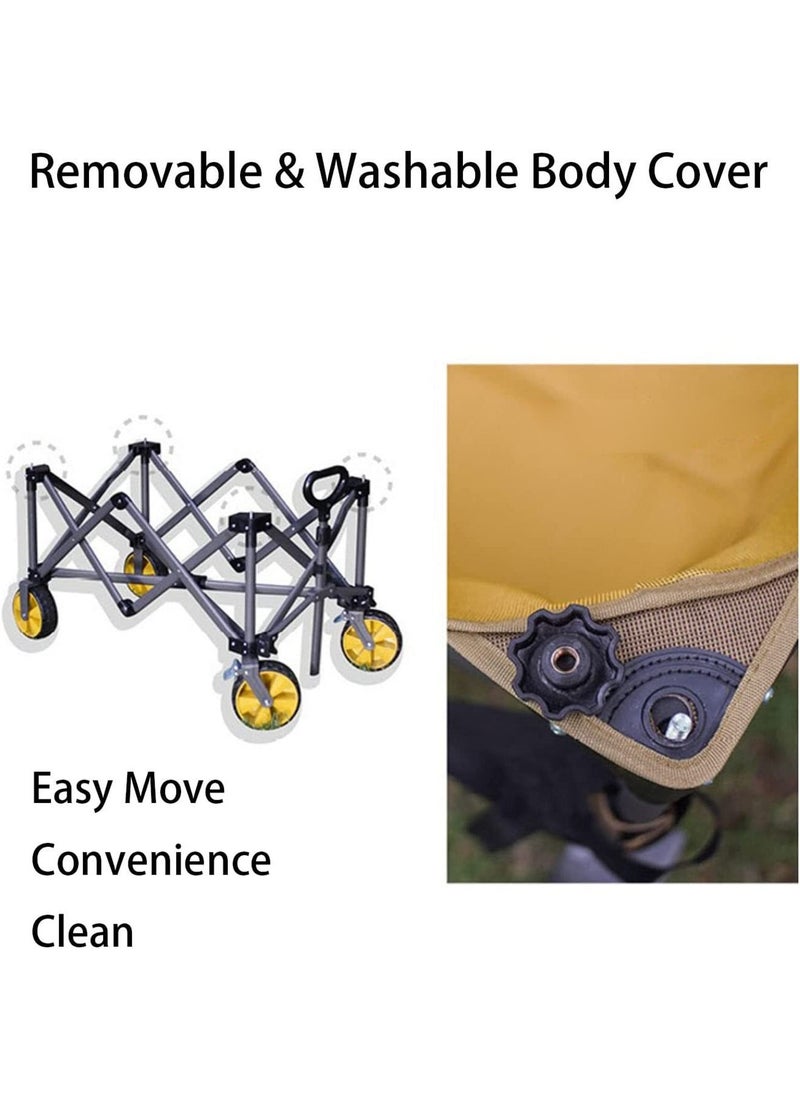 LIMOS Foldable Camping Cart Heavy Duty Collapsible Folding Wagon with Wheels and Brake  - Image 2