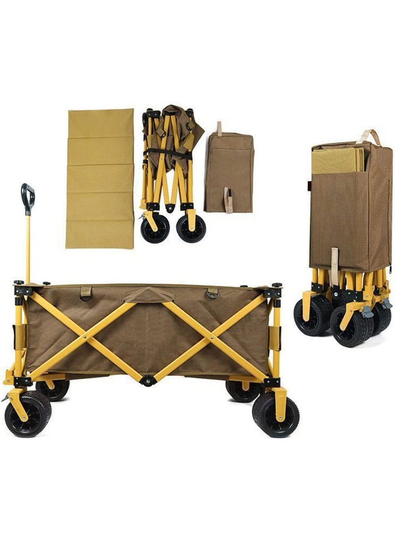 LIMOS Foldable Camping Cart Heavy Duty Collapsible Folding Wagon with Wheels and Brake  - Image 1