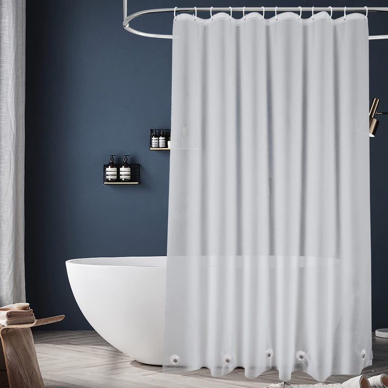 EurCross Shower Curtain Liner Extra Long 82 inch Length with 5 Bottom MagnetsFrosted PEVA Plastic Shower Curtain Liner Waterproof Opaque Shower Liner No Smells with Metal Grommets72 x 82 inch