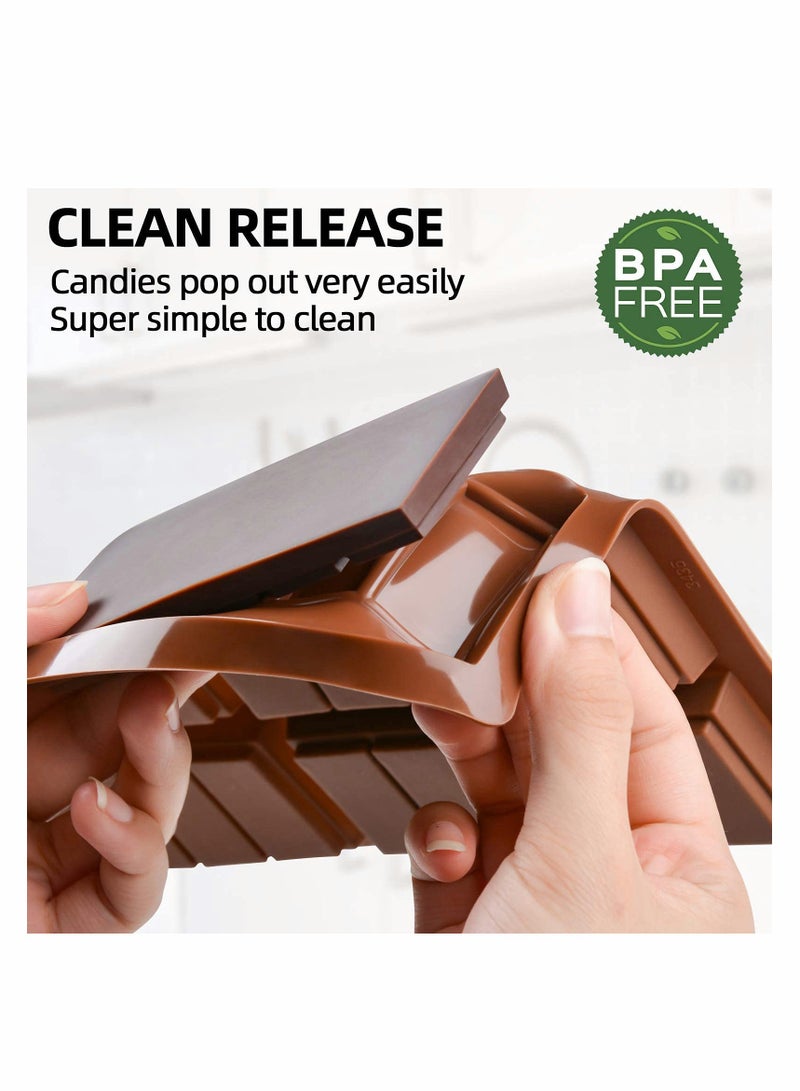 KASTWAVE قوالب سيليكون لشوكولاتة حلوة قوالب شوكولاتة ساخنة قوالب مستطيلة لطهي الخبز سيليكون قوالب الشكل مرنة عبوة من 2 - Image 4