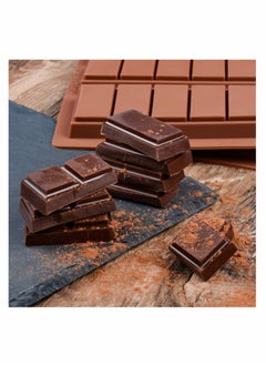 KASTWAVE Silicone Chocolate Bar Sweet Moulds Hot Chocolate Moulds Rectangle Baking Silicon Bakeware Moulds Shape Wax Flexible Moulds, Pack of 2  - Image 5