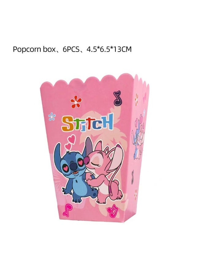 Kidzilla 92 PCS Angel & Stitch Birthday Party Supplies Kit for Girls – Pink Cartoon Theme Party Decorations Set with Plates, Cups, Napkins, Banner, Tablecloth, Straws & Cutlery - Image 2