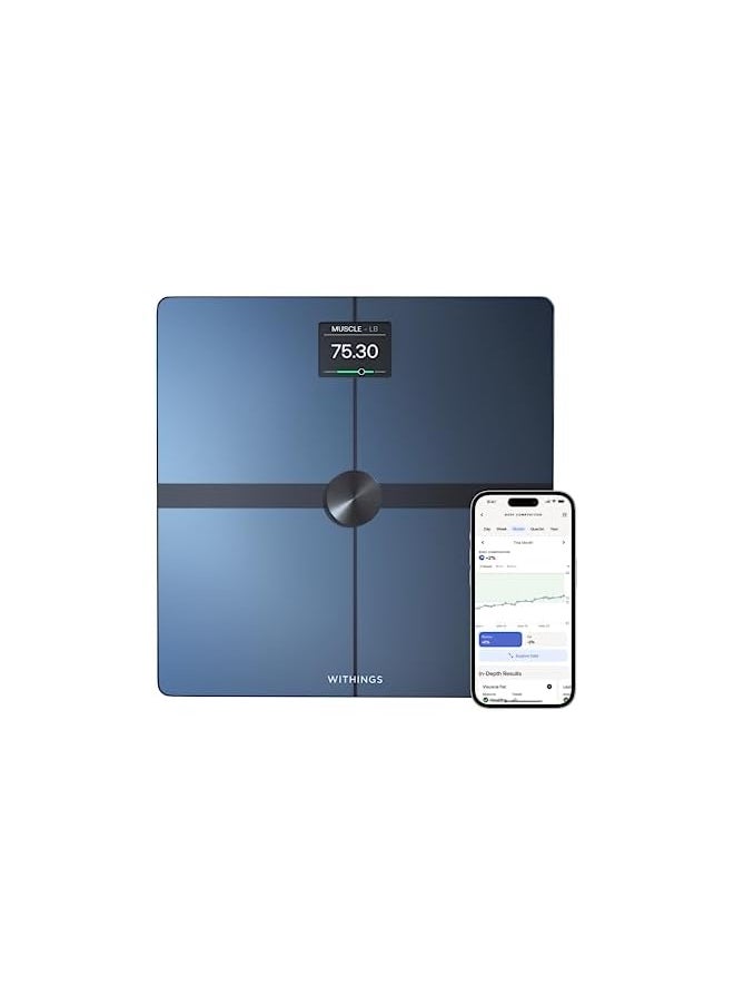 Withings - WITHINGS Body Smart Wi-Fi Digital Personal Scales/Body Fat Scales for Extended Body Composition Including Muscle Mass, Water Content, Bone Density - Image 1