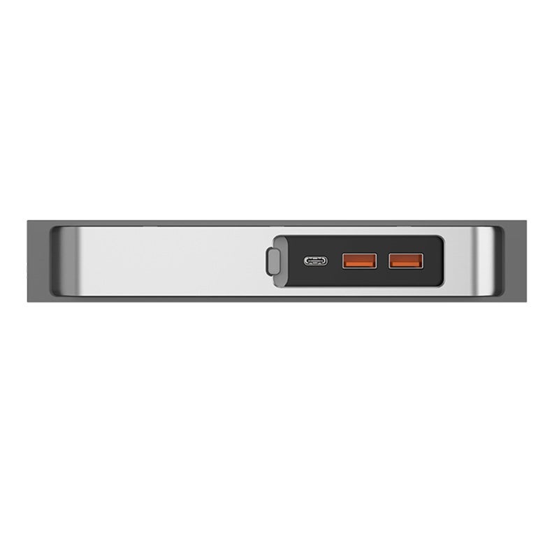 مجمع USB 3 في 1 فضي مصنوع من مواد ABS PC عالية الجودة - مجمع USB لمركز القيادة مع شحن سريع 27 واط لسيارة تيسلا الموديل 3 والموديل Y - Image 1