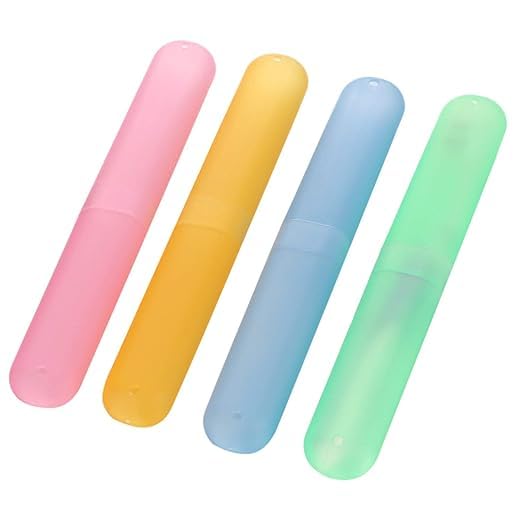 COOKVITA Plastic 4 Pcs Bathroom Tooth Brush Holder Tube Cap Cover Protect Case Box Toothbrush - Made in India (Cover - Multicolor) - Image 3