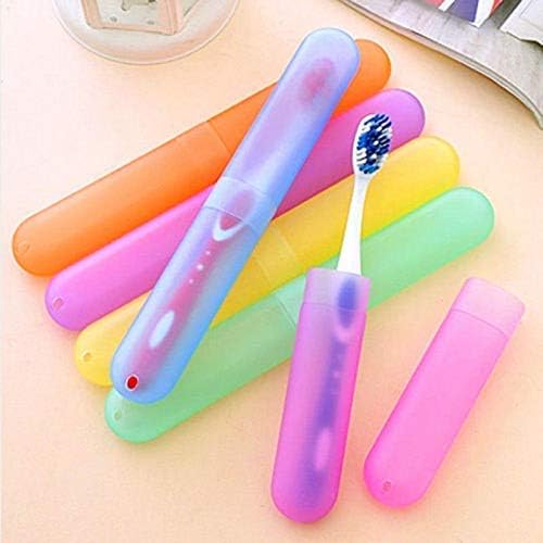 COOKVITA Plastic 4 Pcs Bathroom Tooth Brush Holder Tube Cap Cover Protect Case Box Toothbrush - Made in India (Cover - Multicolor) - Image 1