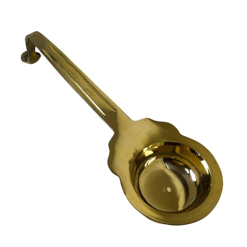 NEETU ARTS Pure Brass Ledle Aarti | Traditional Dhoop Aarti Stand | Pooja Essential for Home Temple Rituals (173 Grams, Pack of 1 Piece) - Image 3
