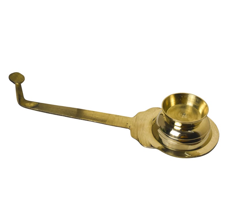 NEETU ARTS Pure Brass Ledle Aarti | Traditional Dhoop Aarti Stand | Pooja Essential for Home Temple Rituals (173 Grams, Pack of 1 Piece) - Image 5