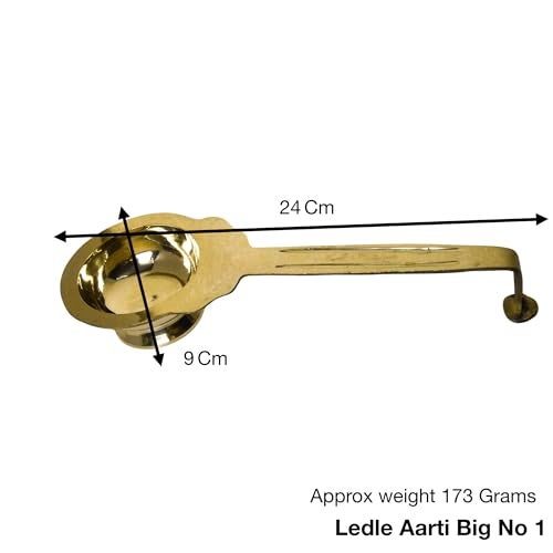NEETU ARTS Pure Brass Ledle Aarti | Traditional Dhoop Aarti Stand | Pooja Essential for Home Temple Rituals (173 Grams, Pack of 1 Piece) - Image 2