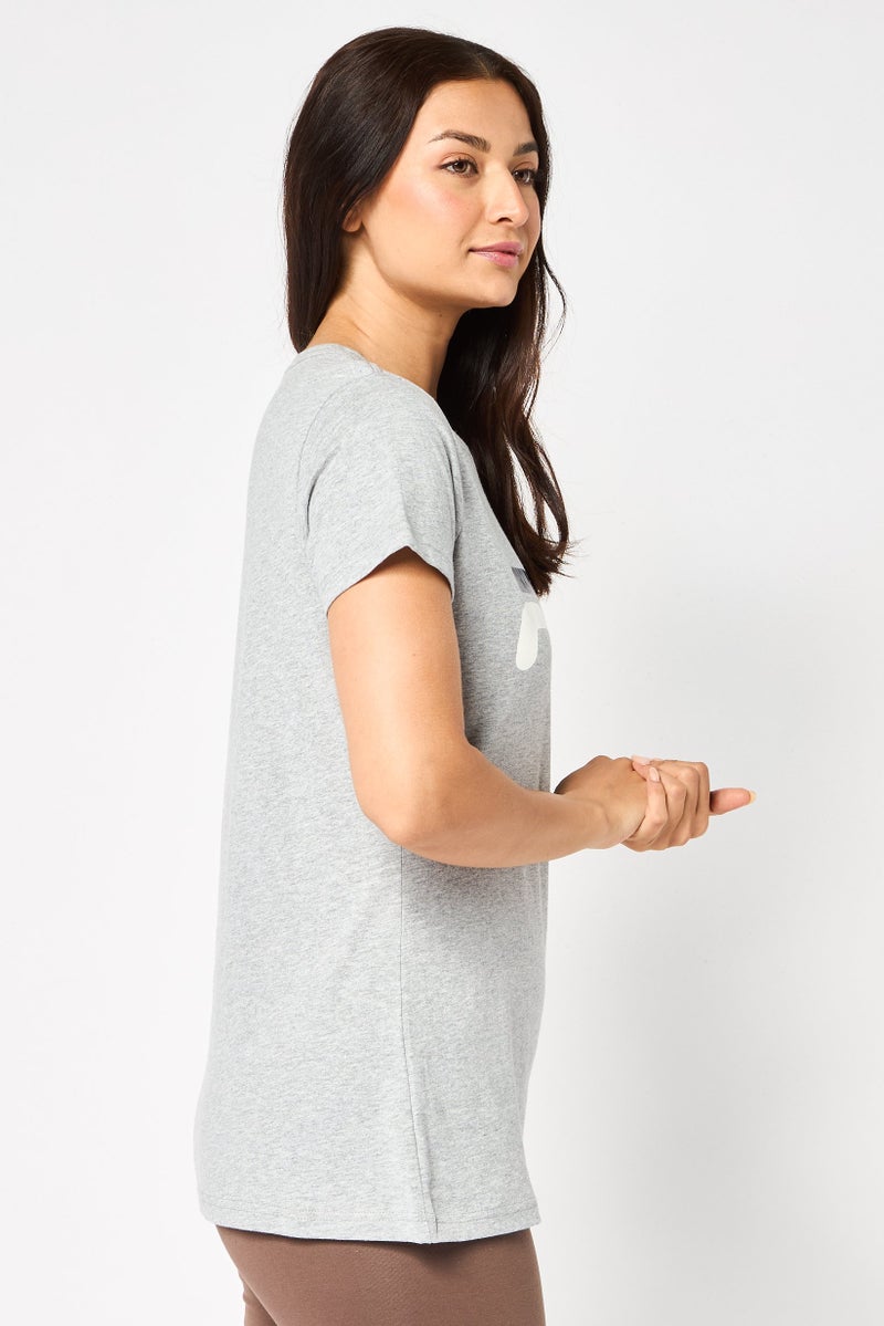 FILA Women Sportswear Fit Short Sleeve Outdoor T-Shirt, Grey - Image 3