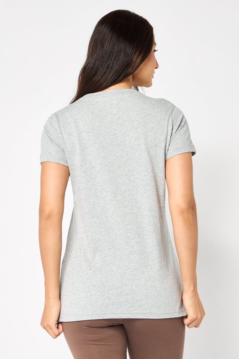 FILA Women Sportswear Fit Short Sleeve Outdoor T-Shirt, Grey - Image 2