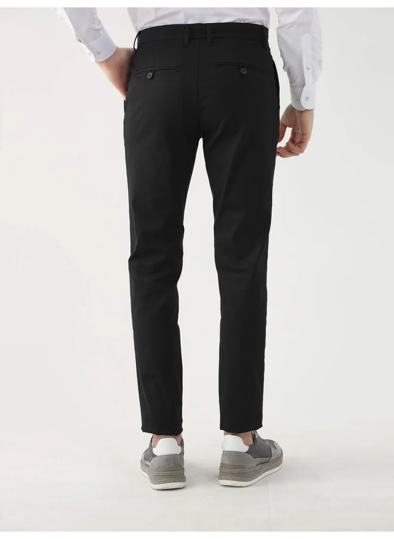 Dufy Black Men's Regular Fit Trousers