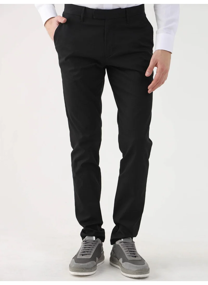 Dufy Black Men's Regular Fit Trousers
