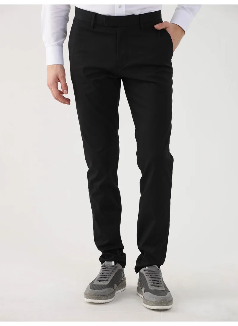 Dufy Black Men's Regular Fit Trousers