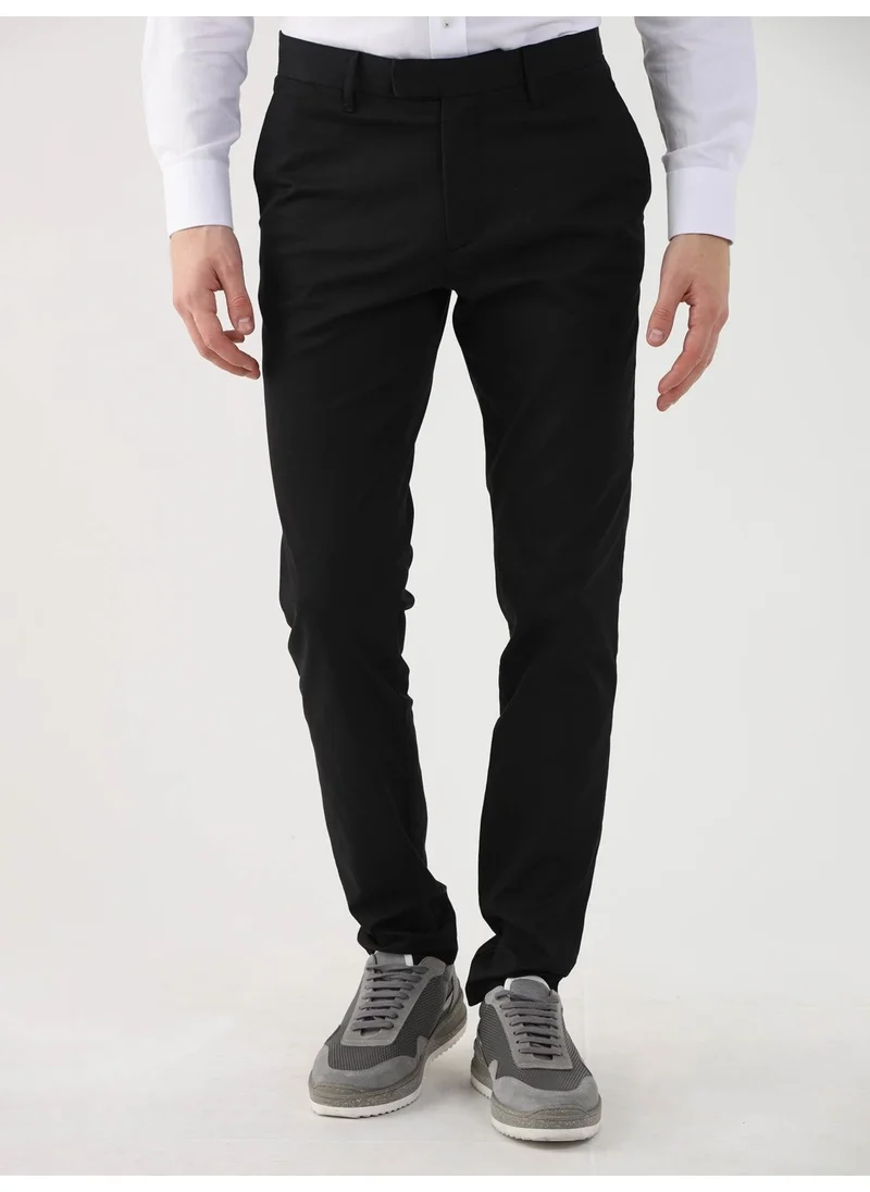 Dufy Black Men's Regular Fit Trousers