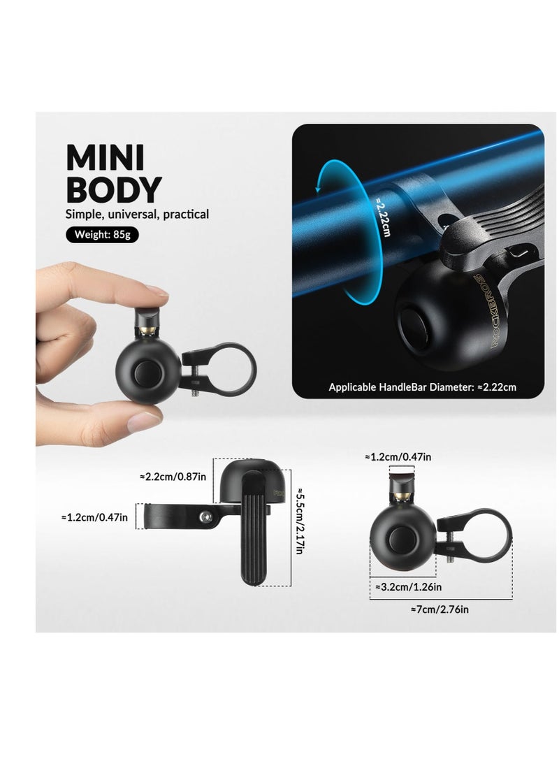 Excefore Classic Bike Bells, Copper Alloy Durable Bicycle Bell for Adults, More Than 100 dB, Suitable for 0.82''-0.9''/21-23mm Diameter Handlebar  - Image 4