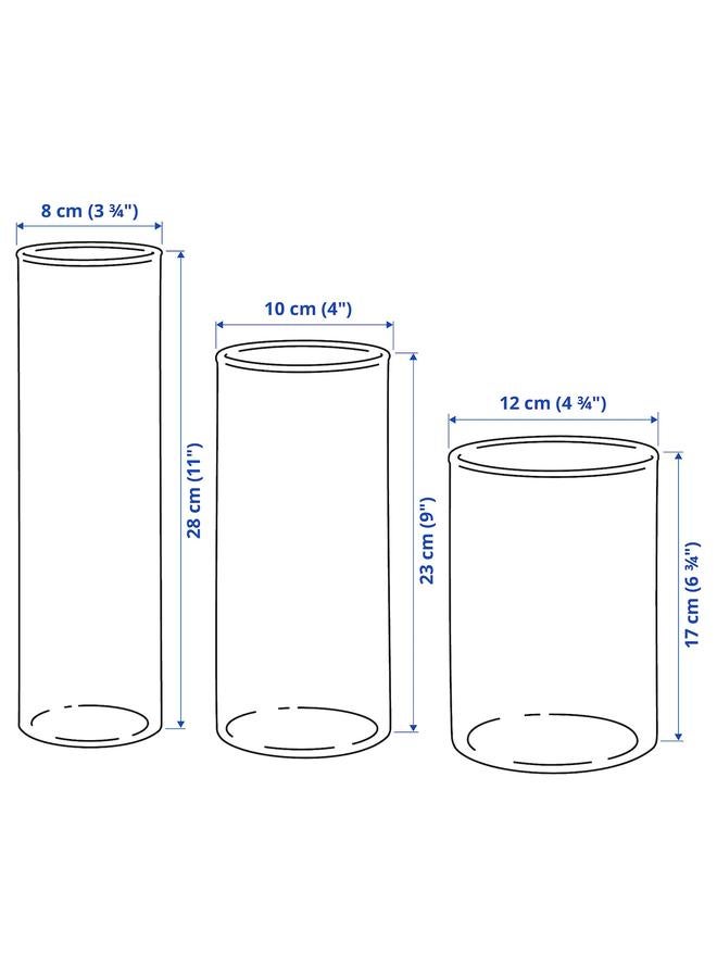 Zaboon Vase, set of 3, clear glass - Image 5