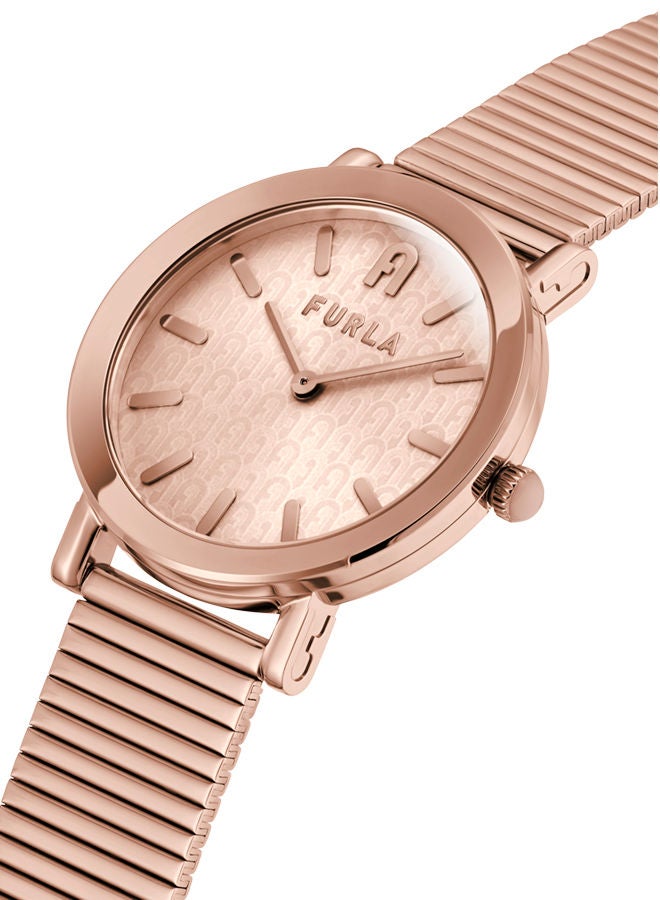 FURLA Minimal Shape Watch for Women Rose Gold Dial  with Rose Gold Tone Stainless Steel Bracelet - Image 4